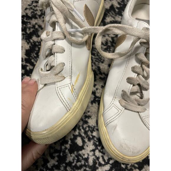 VEJA ESPLAR LEATHER WHITE PLATINE Sneakers Women's Size 8 - Picture 5 of 6